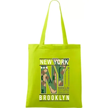 New York Brooklyn - maskáč - Taška bavlněná - 42 x 38 cm ( Limetková )