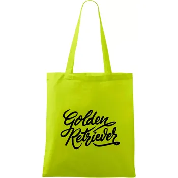 Golden retriever - nápis okrasný - Taška bavlněná - 42 x 38 cm ( Limetková )