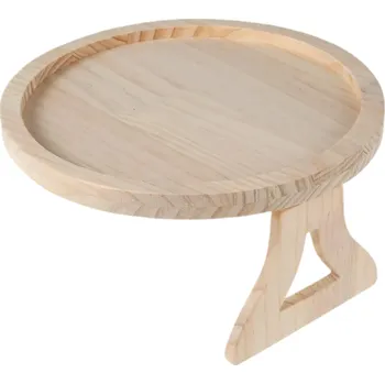 Dřevěný tác 25×12,5 cm na loketní opěrku pohovky Skládací boční stolek Tác na svačinu s kruhovým klipem Integrovaný úložný podnos domů