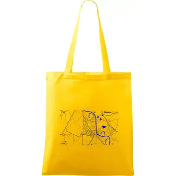 Neratovice - Mapa s vodními toky - Taška bavlněná - 42 x 38 cm ( Žlutá )