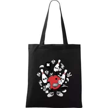 Bowling komiks - Taška bavlněná - 42 x 38 cm ( Černá )