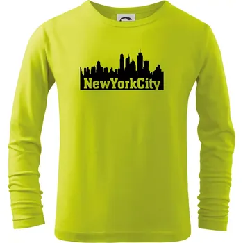 Dětská móda New York City silueta - Triko dětské Long Sleeve - 122 cm/6 let ( Limetková )