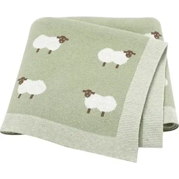 Dekorativní polštářek Pletená bavlněná deka pro miminko 70x90 cm Dětská deka do kočárku Postýlky Barevný vzor Novorozenci Kojenci Spaní zelená