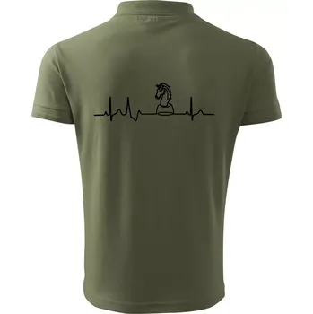 Pánská košile EKG Šachové figurky - Jezdec - Polokošile pánská Pique Polo 203 - L ( Khaki )