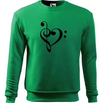 Pánská mikina Houslový klíč srdce - Mikina Essential pánská - S ( Středně zelená )