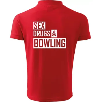 Pánská košile Sex drugs bowling - Polokošile pánská Pique Polo 203 - 2XL ( Červená )