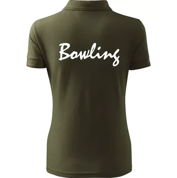 Bowling nápis psací - Polokošile dámská Pique Polo - XL ( Military )