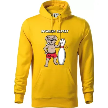 Pánská mikina Bowling expert (Hana-creative) - Mikina pánská Cape s kapucí - 3XL ( Žlutá )