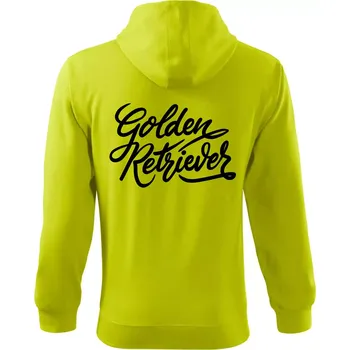 Pánská móda Golden retriever - nápis okrasný - Mikina s kapucí na zip trendy zipper - XL ( Limetková )