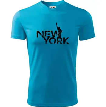 Pánské tričko New York retro - Pánské triko Fantasy sportovní (dresovina) - 2XL ( Světlý tyrkys )