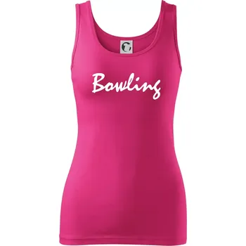 Dámské tričko Bowling nápis psací - Dámské tílko - L ( Purpurová )