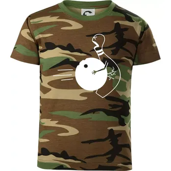 Chlapecké tričko Koule vs kuželka - Dětské maskáčové triko - 104-110cm / 3-4 roky ( Hnědý maskáč )