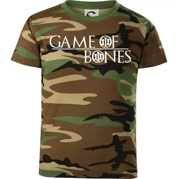 Chlapecké tričko Game of bones - Dětské maskáčové triko - 104-110cm / 3-4 roky ( Hnědý maskáč )