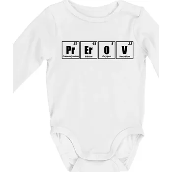 Periodická tabulka Přerov - Body kojenecké s dlouhým rukávem - Dlouhý r. 3-6 měs ( Bílá )