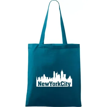 New York City silueta - Taška bavlněná - 42 x 38 cm ( Petrolejová )