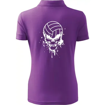 Volejbal lebka splash - Polokošile dámská Pique Polo - XS ( Fialová )