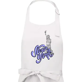 Kuchyňská zástěra New York Lettering - Dámská zástěra na vaření - Univerzální velikost ( Bílá )