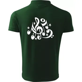 Pánská košile Noty a hvězdy - Polokošile pánská Pique Polo 203 - 4XL ( Lahvově zelená )