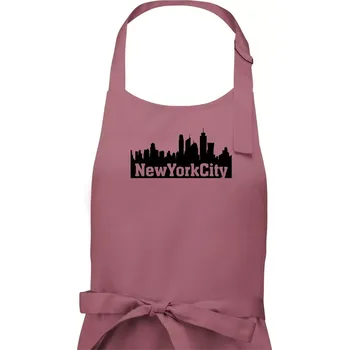 Kuchyňská zástěra New York City silueta - Dámská zástěra na vaření - Univerzální velikost ( Starorůžová )