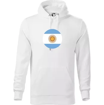 Pánská mikina Argentina vlajka kulatá - Mikina pánská Cape s kapucí - 5XL ( Bílá )