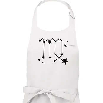 Kuchyňská zástěra Souhvězdí - Virgo - Panna - Dámská zástěra na vaření - Univerzální velikost ( Bílá )