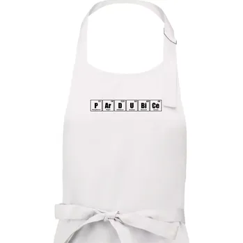 Kuchyňská zástěra Periodická tabulka Pardubice - Pánská zástěra na vaření - Univerzální velikost ( Bílá )