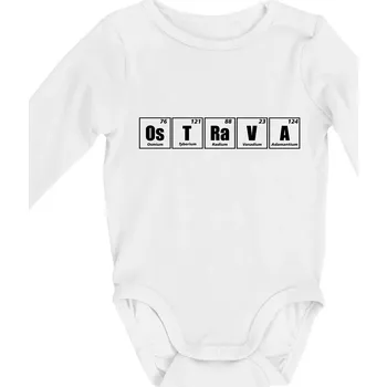 Periodická tabulka Ostrava - Body kojenecké s dlouhým rukávem - Dlouhý r. 3-6 měs ( Bílá )