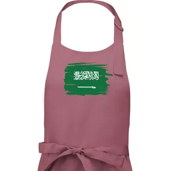 Kuchyňská zástěra Saudská Arábie - vlajka - Dámská zástěra na vaření - Univerzální velikost ( Starorůžová )