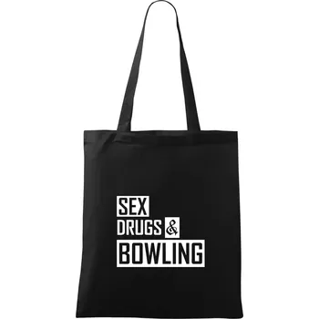 Sex drugs bowling - Taška bavlněná - 42 x 38 cm ( Černá )