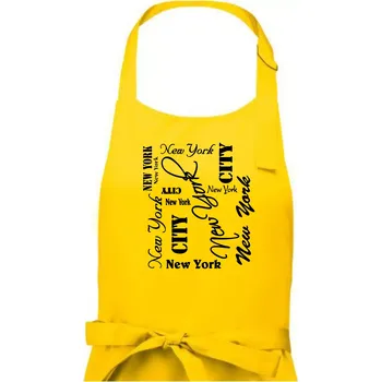 Kuchyňská zástěra New York City font - Dámská zástěra na vaření - Univerzální velikost ( Žlutá )