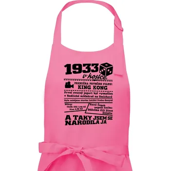 Kuchyňská zástěra 1933 v kostce - Dámská zástěra na vaření - Univerzální velikost ( Růžová )