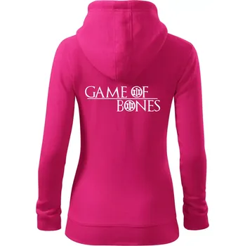 Dámská mikina Game of bones - Dámská mikina trendy zipper s kapucí - XL ( Purpurová )