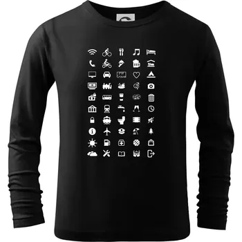 Chlapecké tričko FOR TRAVEL - slovník na cesty - Triko dětské Long Sleeve - 122 cm/6 let ( Černá )
