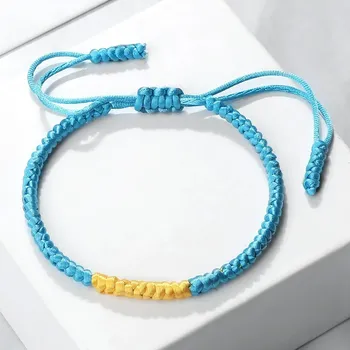 Náramek Barevný pletený náramek s nastavitelnou délkou | módní doplněk, unisex náramek - Barva 28