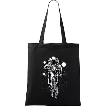 Astronaut Bicycle - Taška bavlněná - 42 x 38 cm ( Černá )