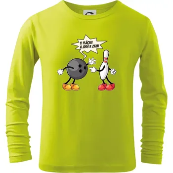 Dětská móda Ti jednu plácnu a jdeš k zemi - Triko dětské Long Sleeve - 122 cm/6 let ( Limetková )