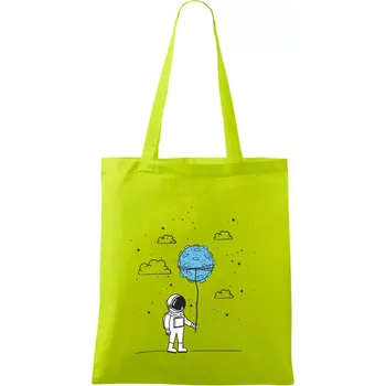 Astronaut s balónkem - Taška bavlněná - 42 x 38 cm ( Limetková )
