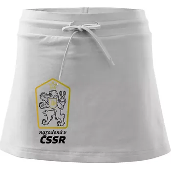 Dámská sukně Narozena v ČSSR - Sportovní sukně - two in one - XS ( Bílá )