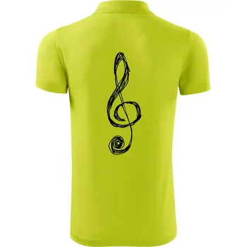 Pánská košile Houslový klíč kreslený - Polokošile Victory sportovní (dresovina) - 2XL ( Limetková )