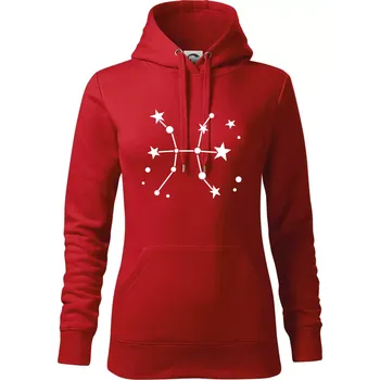 Dámská mikina Souhvězdí - Pisces - Ryby - Mikina dámská Cape s kapucí - XS ( Červená )
