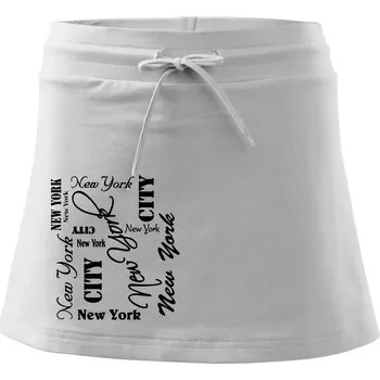 Dámská sukně New York City font - Sportovní sukně - two in one - L ( Bílá )