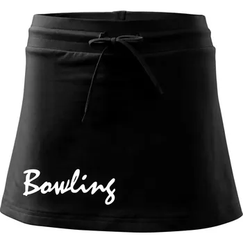 Dámská sukně Bowling nápis psací - Sportovní sukně - two in one - XL ( Černá )