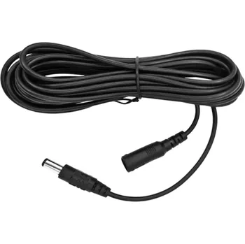 Napájecí kabel Prodlužovací napájecí kabel 5 m DC 5,5 mm x 2,1 mm samec–samice Propojovací vodič Černý Kabel pro LED pásky Kamery Napájecí příslušenství