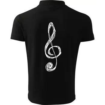 Pánská košile Houslový klíč kreslený - Polokošile pánská Pique Polo 203 - L ( Černá )