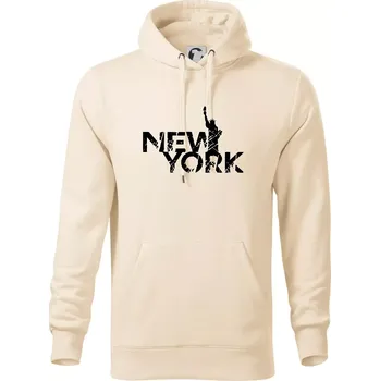 Pánská mikina New York retro - Mikina pánská Cape s kapucí - 5XL ( Mandlová )
