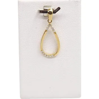 Přívěsek Přívěšek kapka se zirkony, 0,71 g, Au 585
