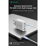 Deví síťová nabíječka Extreme Speed GaN PD 2x USB-C/USB-A 65W - White