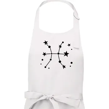 Kuchyňská zástěra Souhvězdí - Pisces - Ryby - Pánská zástěra na vaření - Univerzální velikost ( Bílá )