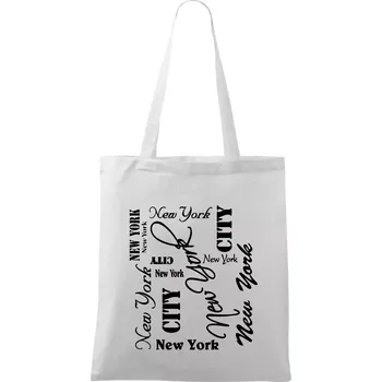 Nákupní taška New York City font - Taška bavlněná - 42 x 38 cm ( Bílá )