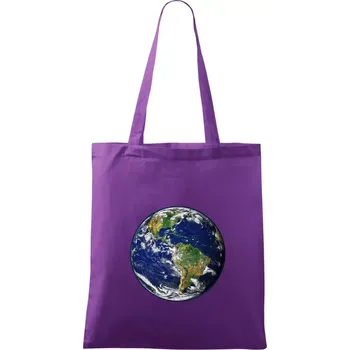 Nákupní taška Planeta Země - Taška bavlněná - 42 x 38 cm ( Fialová )